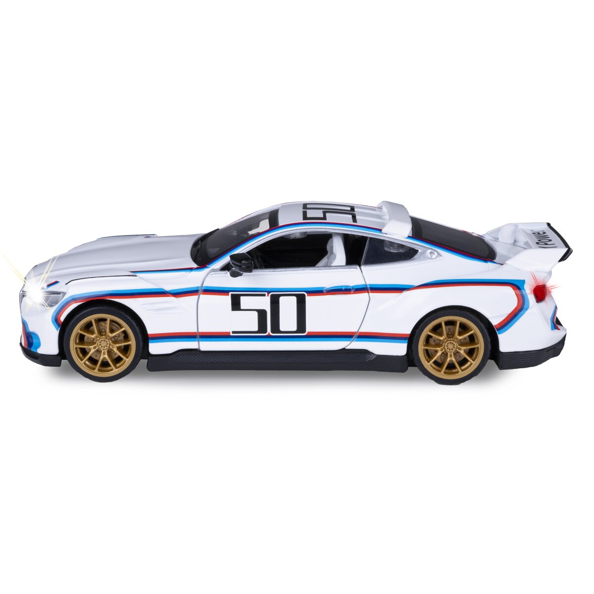 BMW 3.0 CSL Diecast 1:34 weiß inkl. Knopfzellen