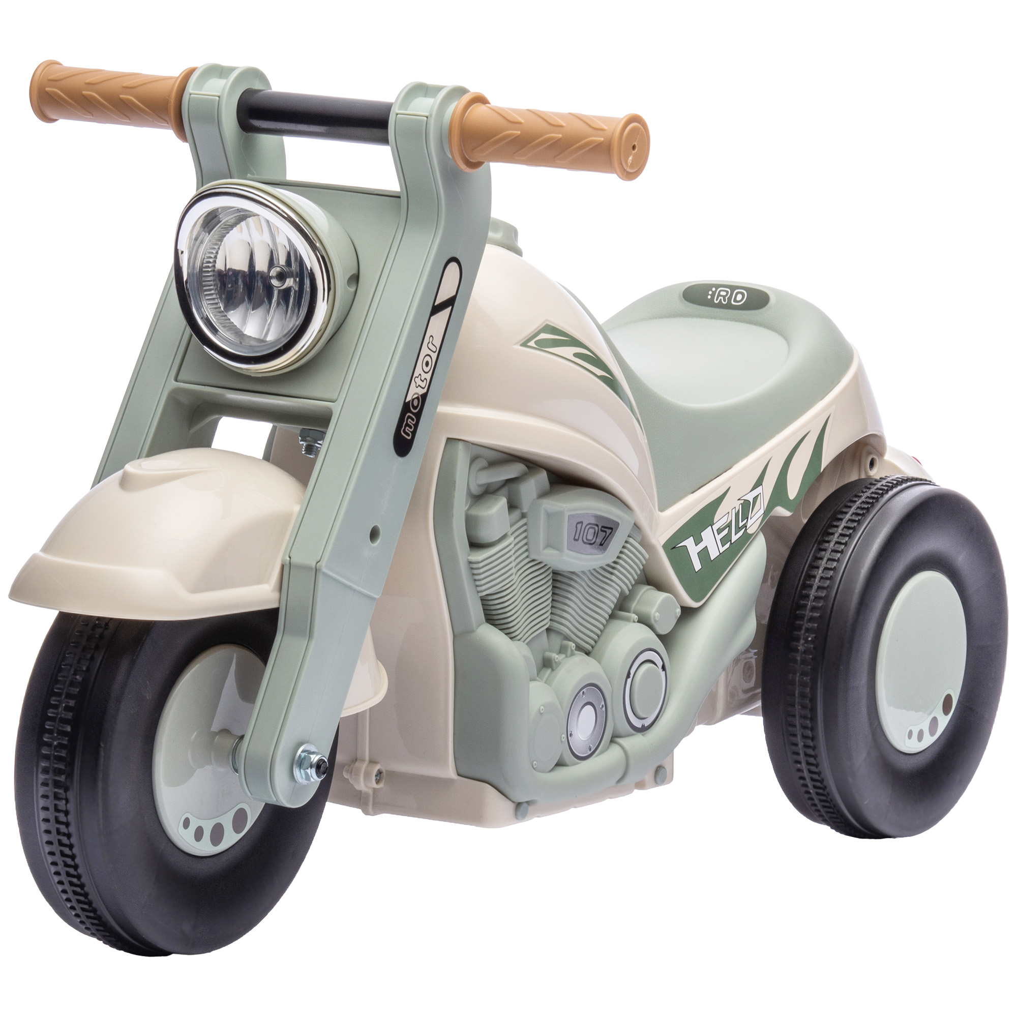 Rutschauto, Motorrad-Design, Musik und Seifenblasen, für 2-5 Jahre, Cremeweiß
