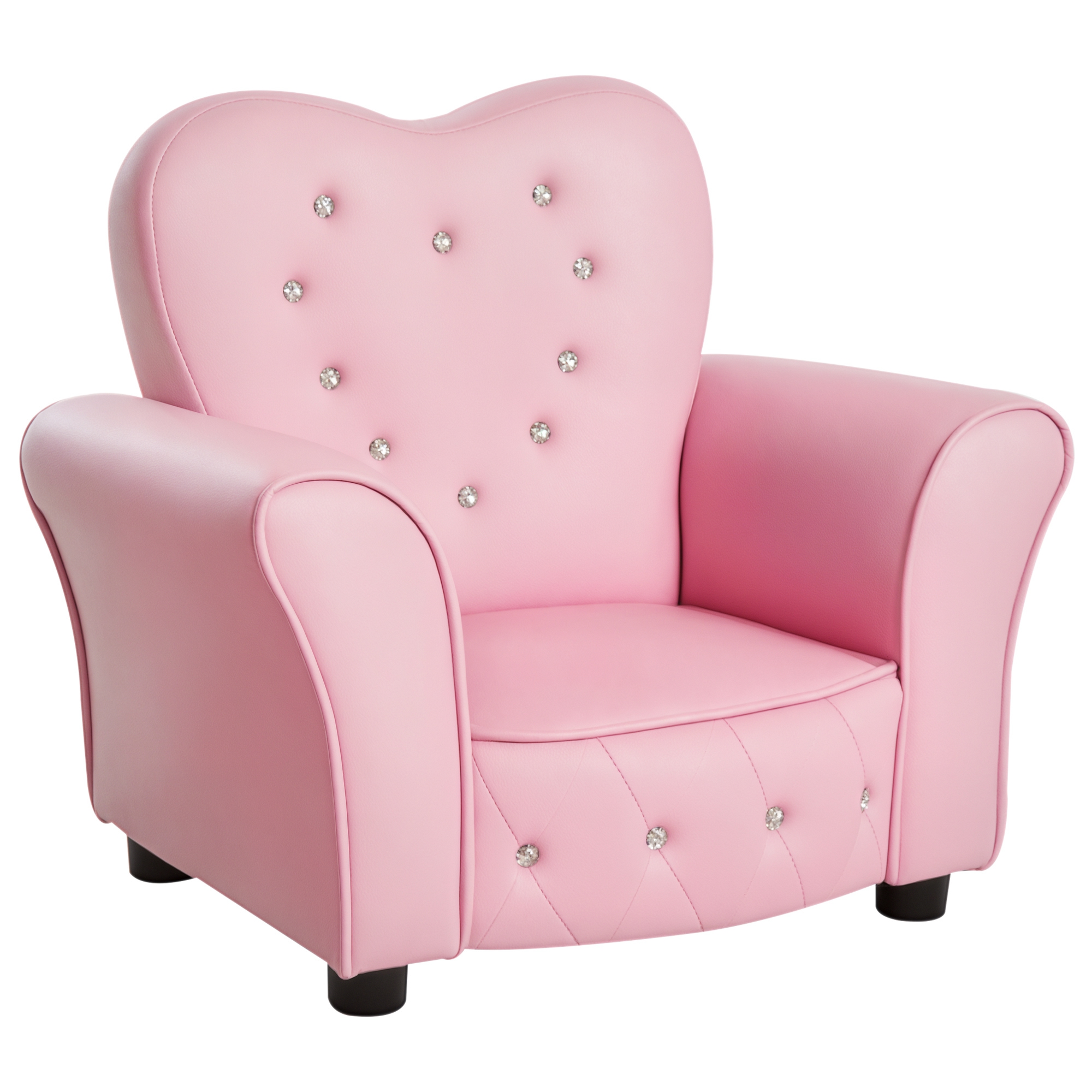 Kindersofa Kindersessel Prinzessin Minisofa Kinderzimmer Sofa herzförmig Rosa L59 x B41,5 x H49 cm