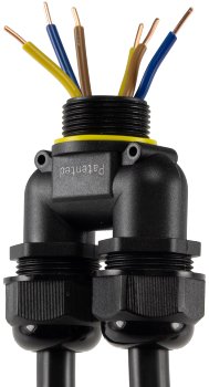 Kabelverbinder Y-Form, IP68, 450V/24A, Schraubanschluss, für Kabel Ø 8-12mm