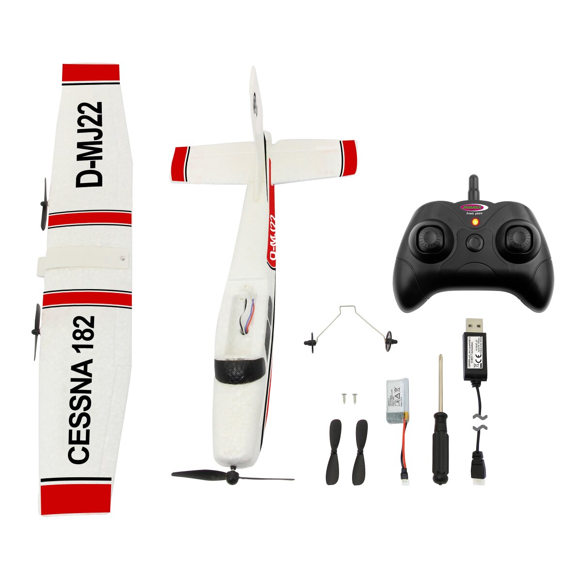 Cessna 182 Flugzeug 2,4GHz Gyro 2CH