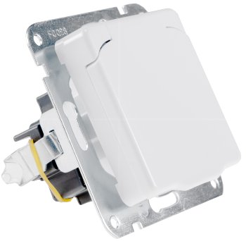 DELPHI Schutzkontakt-Steckdose IP40, 250V~/ 16A, mit Deckel, UP, weiß