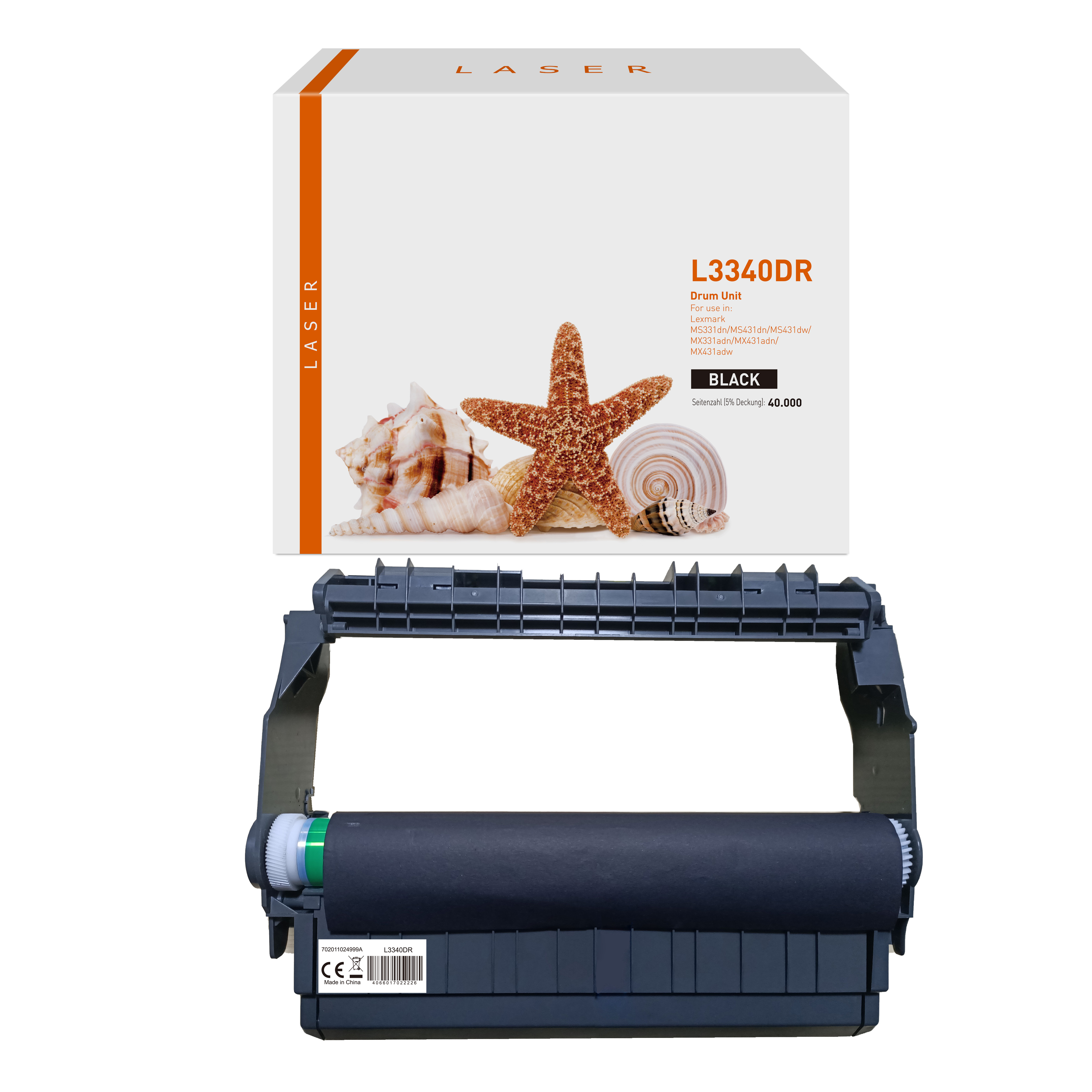 B3340DR alternativ Trommel schwarz für Lexmark / 55B0ZA0 / 40.000 Seiten B3340DR alternativ Trommel schwarz für Lexmark / 55B0ZA0 / 40.000 Seiten